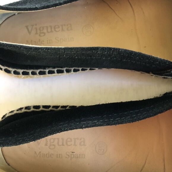 VIGUERA Women’s Black Suede Leather Espadrille 39 - Picture 4 of 6